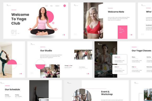 Crafting Compelling Wellness Narratives with the Yoga Club Google Slides Presentation