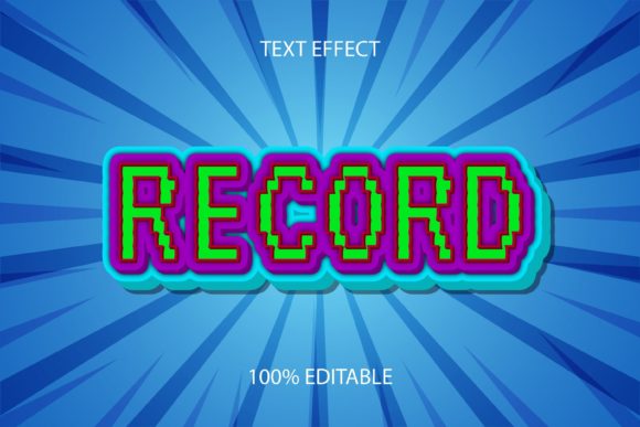 Editable Pixel Record Style Effects