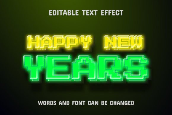 Happy New Year Pixel Style Text Effect: A Creative Way to Express Your Designs