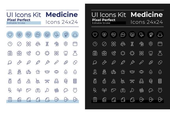 Medicine Pixel Perfect SVG UI Icons for Modern Design