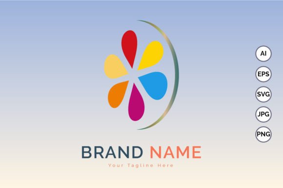 Modern Pixel Colour Logo Template Design for Brands