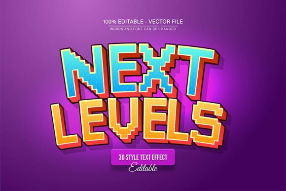 Next Level Pixel 3D Text Effect Editable: A Versatile Design Tool for Creatives