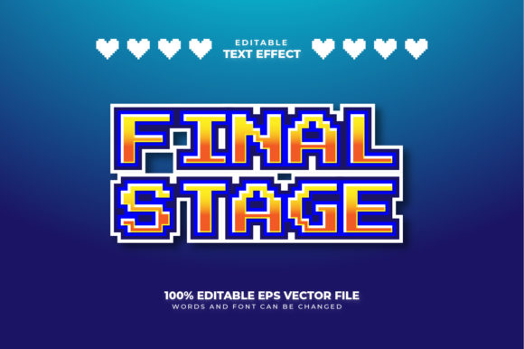 Pixel Text Style Effect: Fully Editable Vector Design