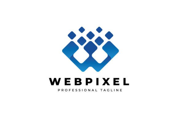 W Letter Web Pixel Logo