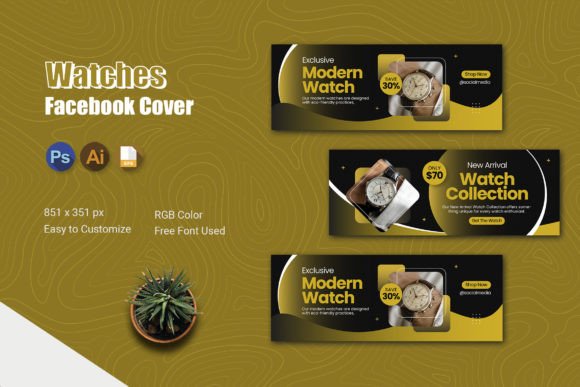 Watches – Facebook Cover Design Template